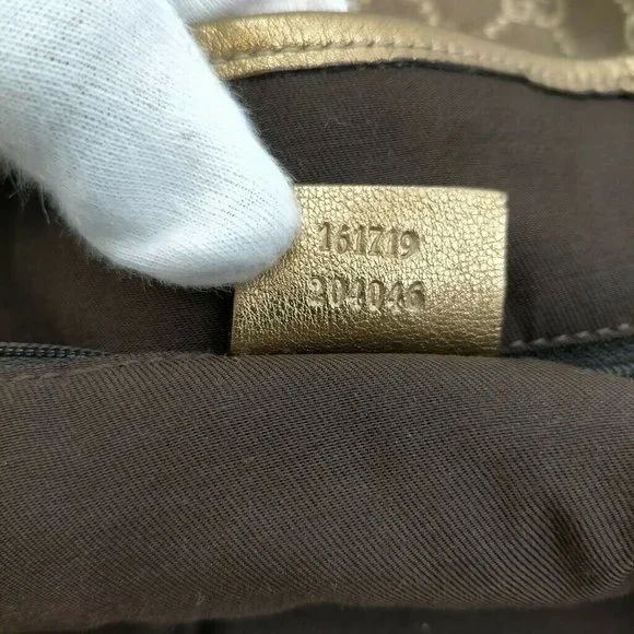 Gucci Tote Bag GG Canvas Light Brown Silk Satin - Picture 9 of 16